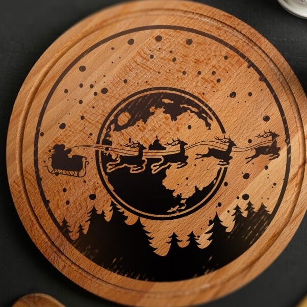 Σετ των 3 Intra απο ξύλο plywood 3mm-4mm πάχος – Ξύλινο έλκηθρο Άγιου Βασίλη που πετά στο ξύλο μαγνήτη του Winter Village 12x15 cm INTRAVECTRY-MY548709