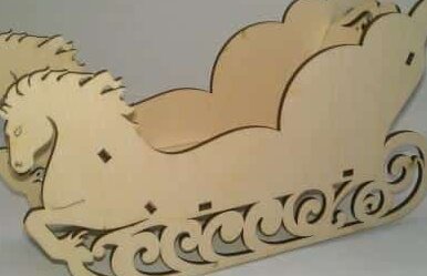 Σετ των 3 Intra απο ξύλο plywood 3mm-4mm πάχος – Έλκηθρο Άγιου Βασίλη με λίμα βάσης στροβιλισμού λουλουδιών 30x30 cm INTRAVECTRY-MY548715