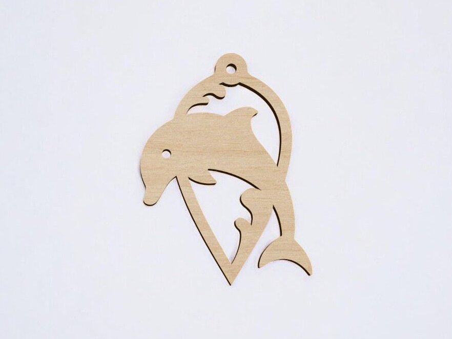 Σετ των 3 Intra απο ξύλο plywood 3mm-4mm πάχος – Στολίδι από ξύλο δελφινιού 35x40 cm INTRAVECTRY-MY550068