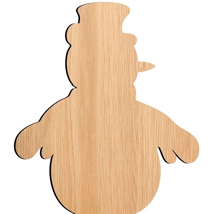 Σετ των 3 Intra απο ξύλο plywood 3mm-4mm πάχος – Ημιτελές ξύλο σχήματος αποκοπής χιονάνθρωπος 35x40 cm INTRAVECTRY-MY550424