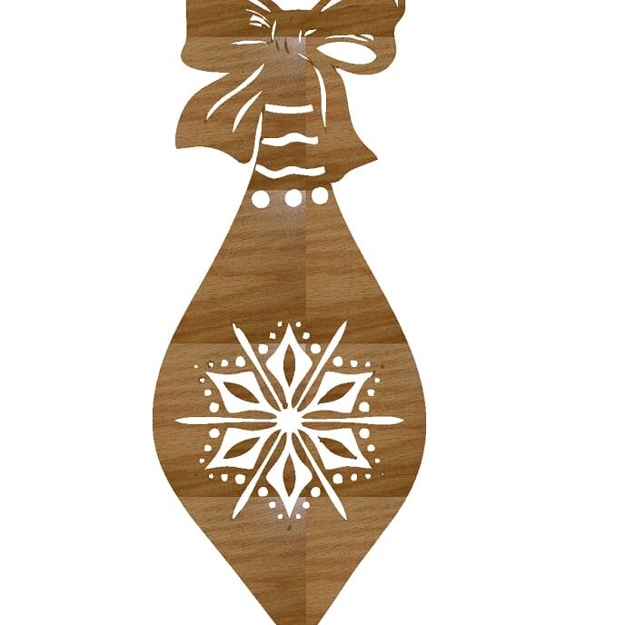 Σετ των 3 Intra απο ξύλο plywood 3mm-4mm πάχος – ξύλο Xmas Teardrop Bauble 12x15 cm INTRAVECTRY-MY550439