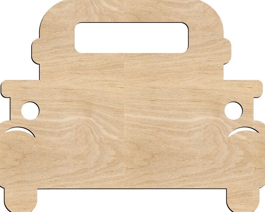 Σετ των 3 Intra απο ξύλο plywood 3mm-4mm πάχος – Φορτηγό μπροστινή όψη Ξύλινο ξύλο σχήματος κοπής 25x25 cm INTRAVECTRY-MY551151