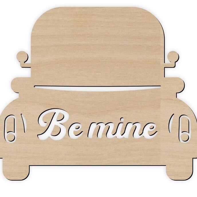 Σετ των 3 Intra απο ξύλο plywood 3mm-4mm πάχος – Be Mine Valentine Truck Delivery Sign Craft File 10x10 cm INTRAVECTRY-MY551158