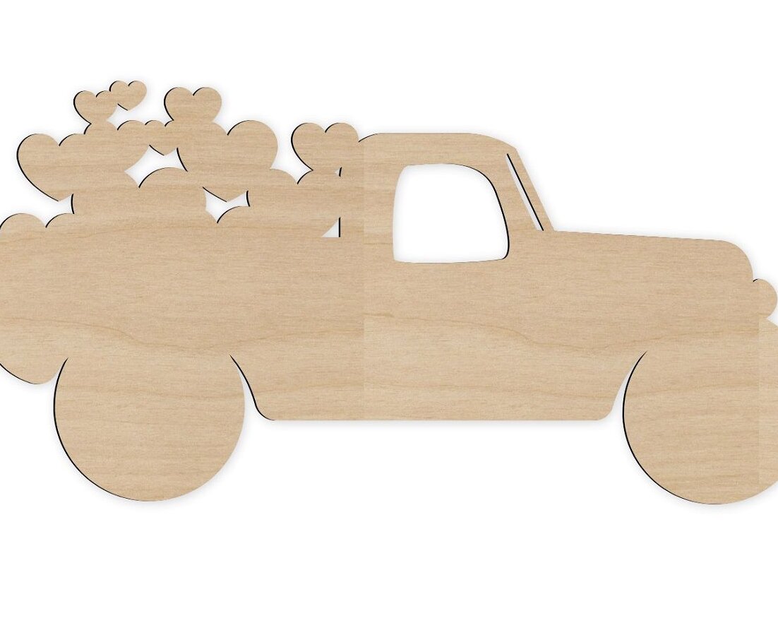 Σετ των 2 Intra απο ξύλο plywood 3mm-4mm πάχος – Loads of Love Heart Truck Wood Craft File 50x60 cm INTRAVECTRY-MY560557