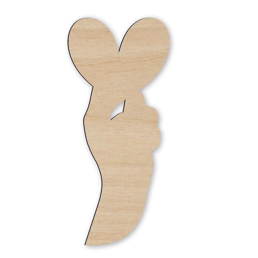 Σετ των 3 Intra απο ξύλο plywood 3mm-4mm πάχος – ξύλο Ξύλινου σχήματος Heart Fingers Gesture of Love 25x30 cm INTRAVECTRY-MY551177