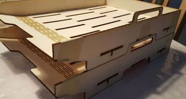 Intra απο ξύλο plywood 3mm-4mm πάχος – Δίσκος χαρτιού κόντρα πλακέ ξύλο γραφείου Organizer DXF 25x25 cm INTRAVECTRY-MY552344