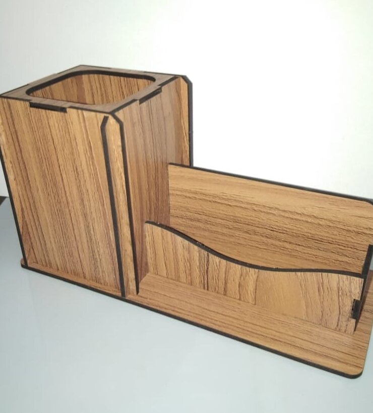 Σετ των 2 Intra απο ξύλο plywood 3mm-4mm πάχος – Ξύλινη βάση για στυλό με ξύλο θήκης επισκεπτηρίου 40x40 cm INTRAVECTRY-MY558475