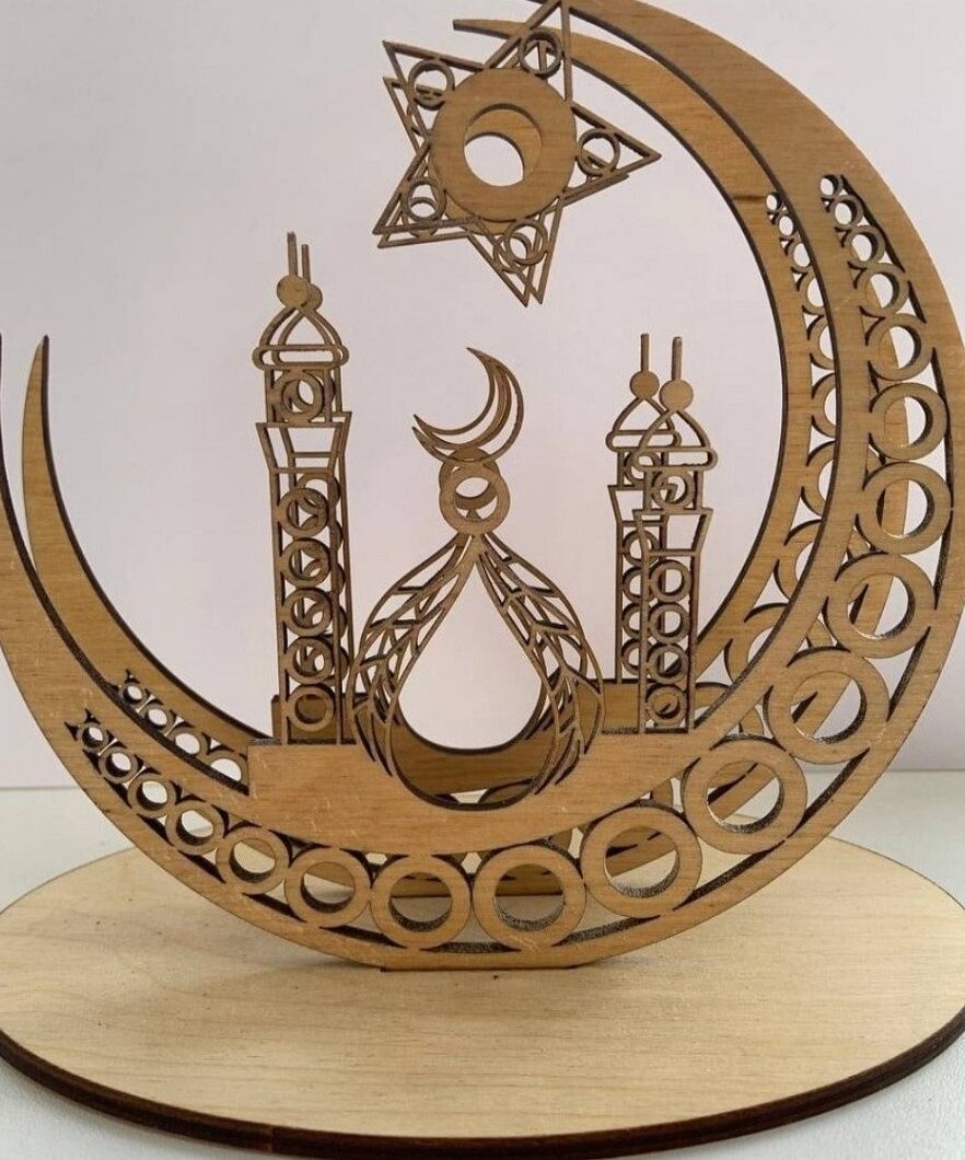 Intra απο ξύλο plywood 3mm-4mm πάχος – ξύλο θήκης χαρτοπετσέτας μισοφέγγαρου Ramadan 30x35 cm INTRAVECTRY-MY557196