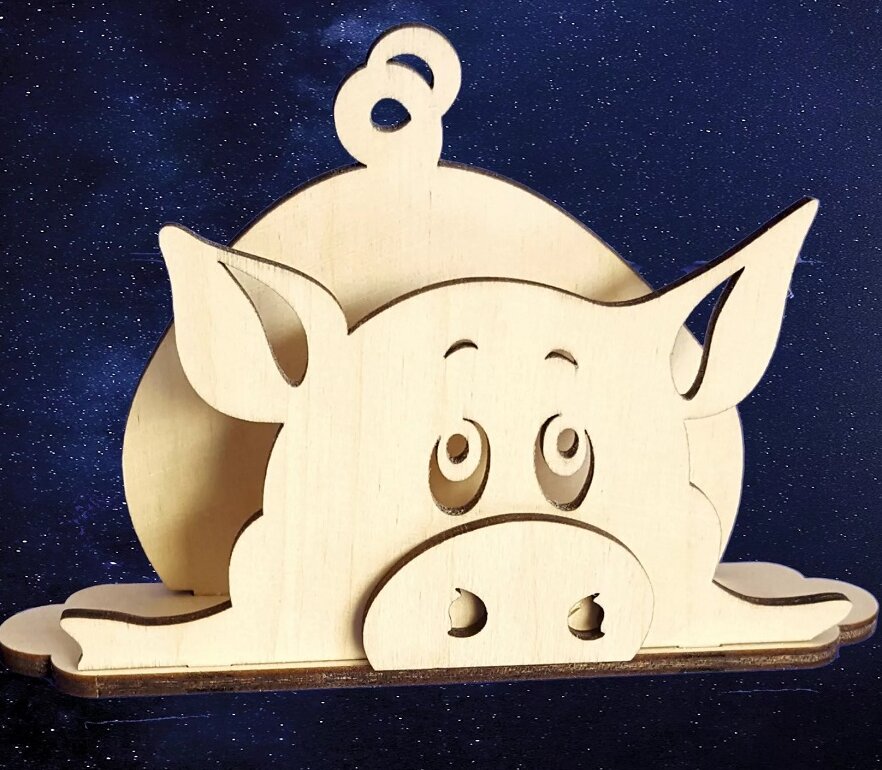 Σετ των 2 Intra απο ξύλο plywood 3mm-4mm πάχος – Θήκη για χαρτοπετσέτα γουρουνάκι για ξύλο τραπεζιού 30x35 cm INTRAVECTRY-MY558157