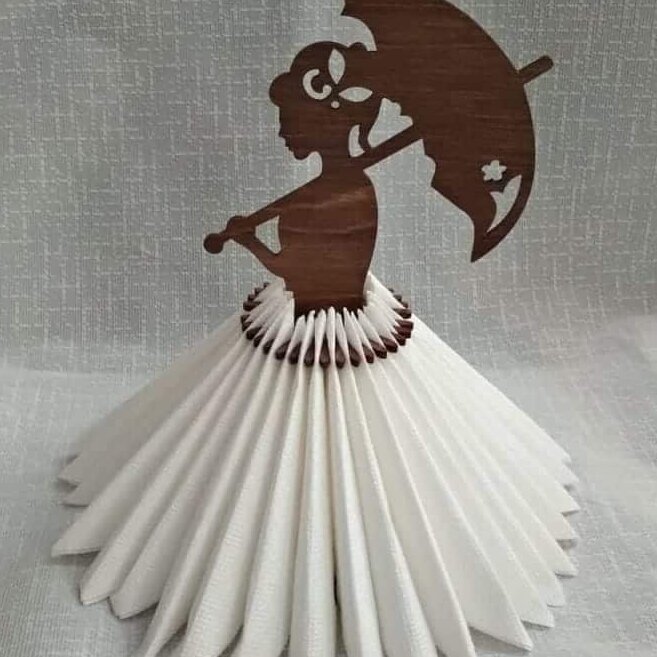 Σετ των 2 Intra απο ξύλο plywood 3mm-4mm πάχος – ξύλο Ξύλινης θήκης για χαρτοπετσέτα ομπρέλας για γυναίκα 50x60 cm INTRAVECTRY-MY558170