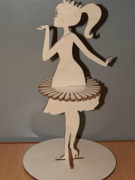 Σετ των 2 Intra απο ξύλο plywood 3mm-4mm πάχος – ξύλο Ξύλινης θήκης για χαρτοπετσέτα Princess Blowing A Kiss 30x35 cm INTRAVECTRY-MY558177