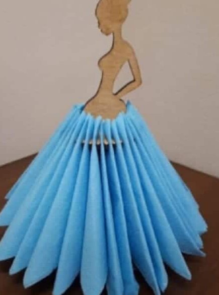 Σετ των 2 Intra απο ξύλο plywood 3mm-4mm πάχος – ξύλο θήκης χαρτοπετσέτας για κορίτσι 12x15 cm INTRAVECTRY-MY558178