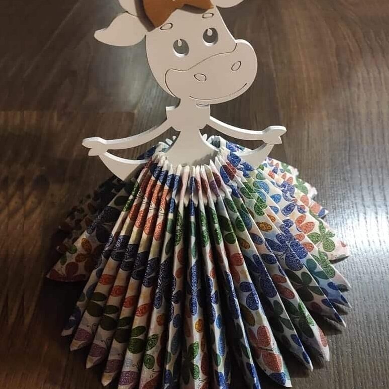 Σετ των 2 Intra απο ξύλο plywood 3mm-4mm πάχος – ξύλο θήκης χαρτοπετσέτας κινουμένων σχεδίων Burenka Dasha 25x30 cm INTRAVECTRY-MY558180