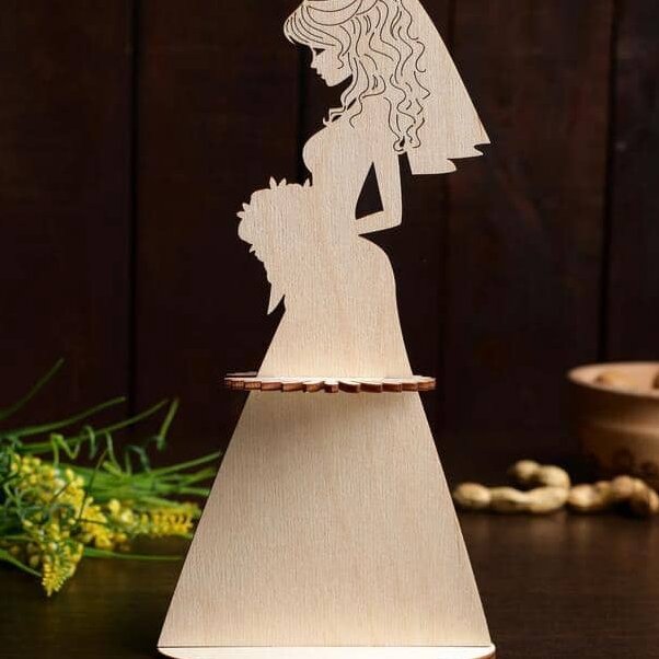 Σετ των 2 Intra απο ξύλο plywood 3mm-4mm πάχος – Κορίτσι με λουλούδια θήκη χαρτοπετσέτας 20x20 cm INTRAVECTRY-MY558189