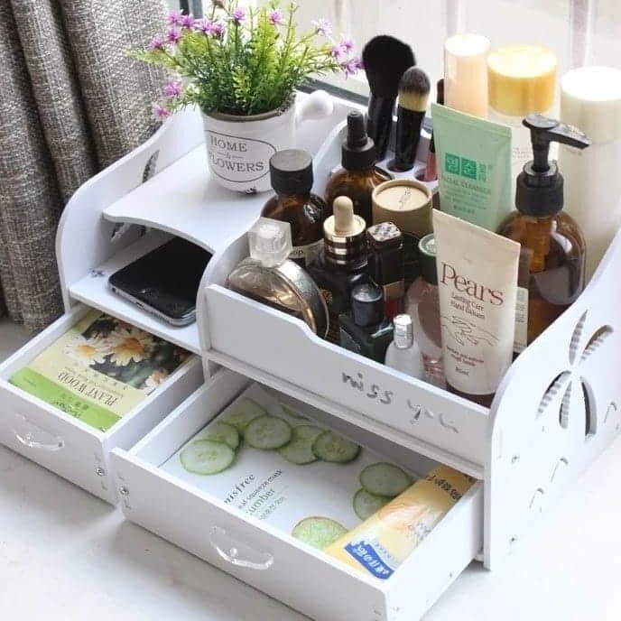 Σετ των 2 Intra απο ξύλο plywood 3mm-4mm πάχος – Ξύλινο κουτί organizer καλλυντικών με ξύλο συρταριών 12x15 cm INTRAVECTRY-MY555810