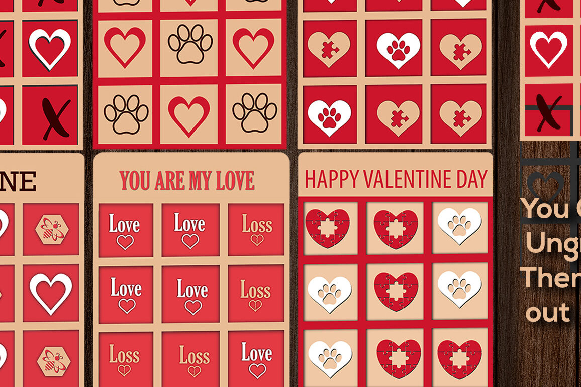 Σετ των 2 Intra απο ξύλο plywood 3mm-4mm πάχος – Πακέτο κοπής με λέιζερ για τα δάχτυλα του Αγίου Βαλεντίνου Δίασταση  20x20 cm INTRAFABR-51189046