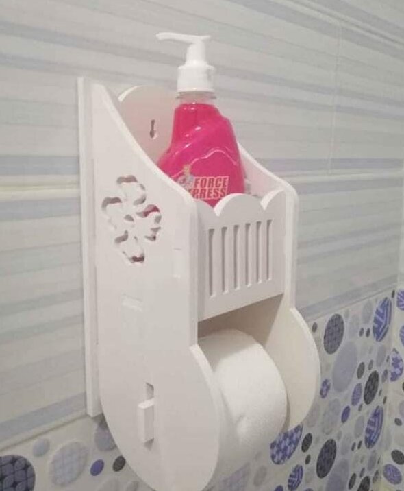 Σετ των 2 Intra απο ξύλο plywood 3mm-4mm πάχος – Θήκη για χαρτί υγείας με ράφι 25x25 cm INTRAVECTRY-MY553590