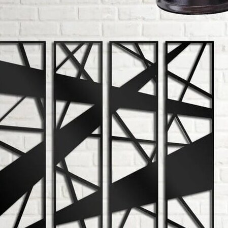 Intra απο ξύλο plywood 3mm-4mm πάχος – Γεωμετρική γραμμή τοίχου Σετ με 4 πάνελ ξύλο DXF 50x60 cm INTRAVECTRY-MY552330