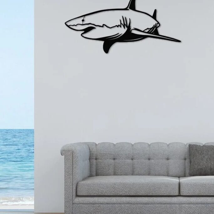 Intra απο ξύλο plywood 3mm-4mm πάχος – ξύλο Shark Metal Art Decor DXF 40x40 cm INTRAVECTRY-MY557216