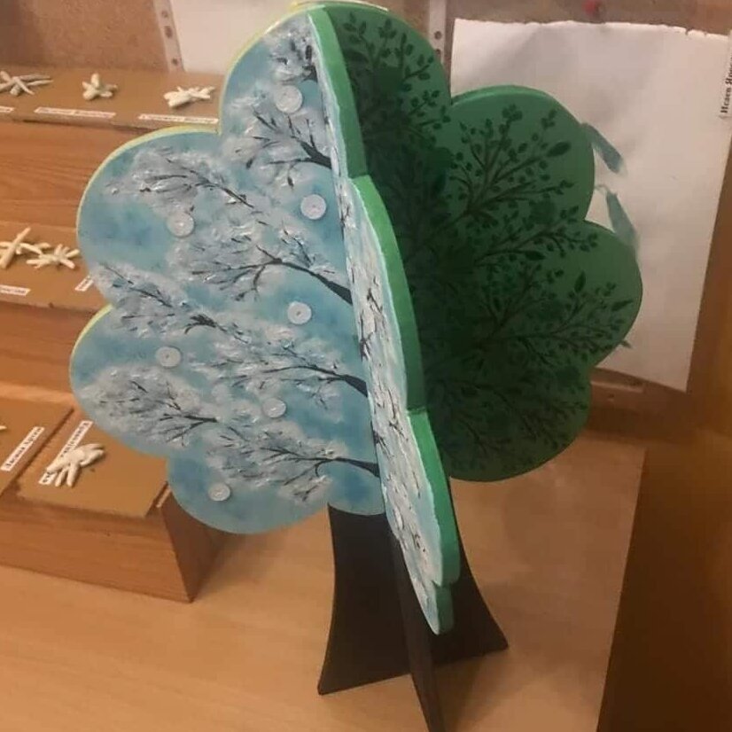 Intra απο ξύλο plywood 3mm-4mm πάχος – ξύλο 3D Interlocking Tree DXF Four Season 3D 25x30 cm INTRAVECTRY-MY552359