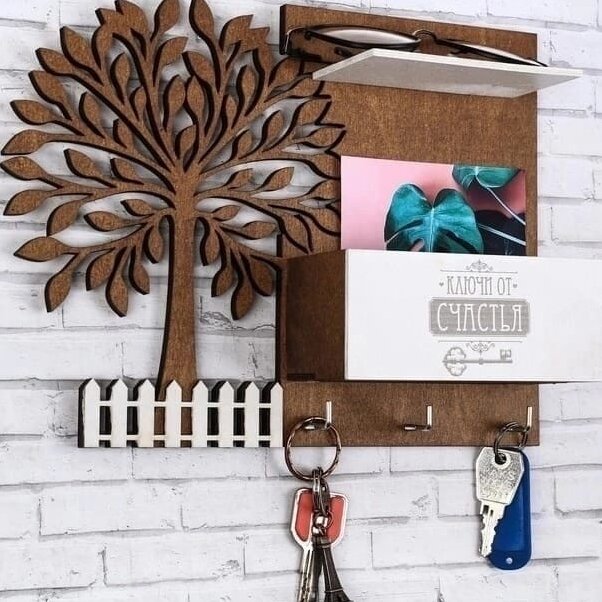 Intra απο ξύλο plywood 3mm-4mm πάχος – ξύλο ράφι θήκης κλειδιού δέντρου 12x15 cm INTRAVECTRY-MY557588