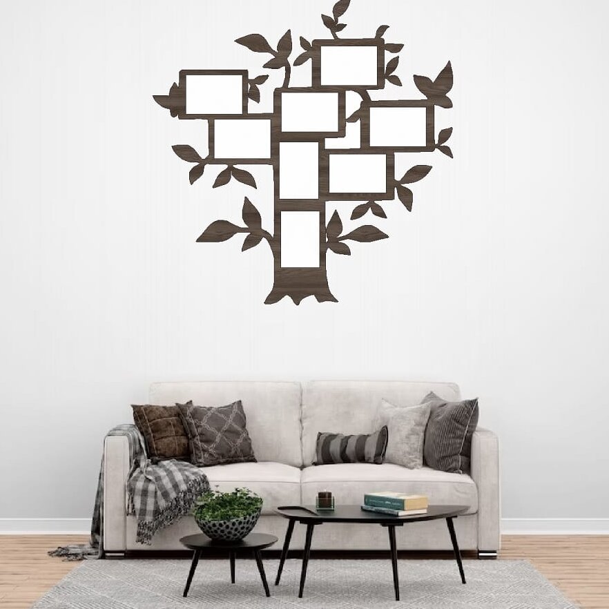 Σετ των 2 Intra απο ξύλο plywood 3mm-4mm πάχος – Επίπεδο δέντρο με οικογενειακή κορνίζα για ξύλο τοίχου 20x20 cm INTRAVECTRY-MY552940