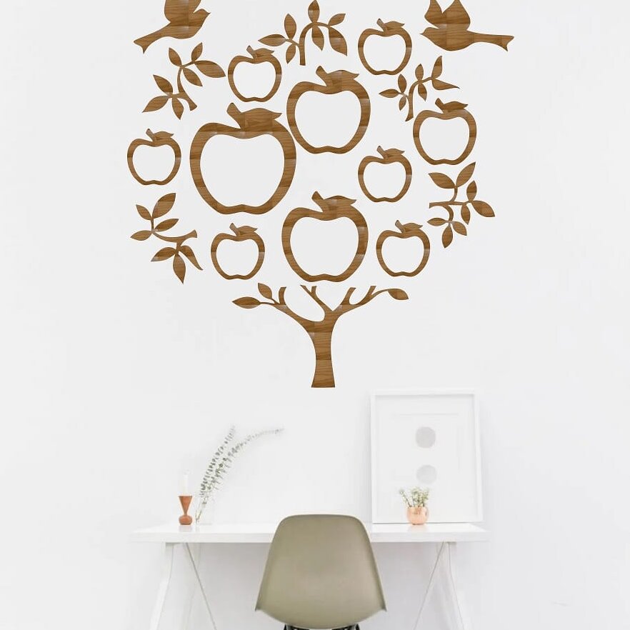 Σετ των 2 Intra απο ξύλο plywood 3mm-4mm πάχος – Οικογενειακό δέντρο με ξύλο κορνίζες Apple 15x20 cm INTRAVECTRY-MY552944