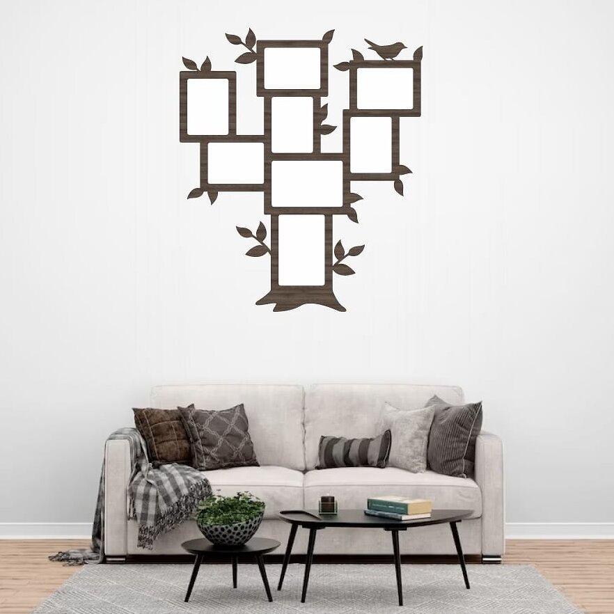 Intra απο ξύλο plywood 3mm-4mm πάχος – Υπέροχο επίπεδο δέντρο με ξύλο κορνίζας 45x50 cm INTRAVECTRY-MY560514