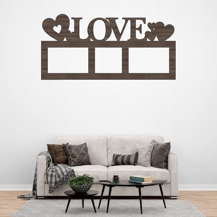 Σετ των 2 Intra απο ξύλο plywood 3mm-4mm πάχος – ξύλο Εικόνων Κολάζ με Κορνίζα Αγάπης 3 20x25 cm INTRAVECTRY-MY560577