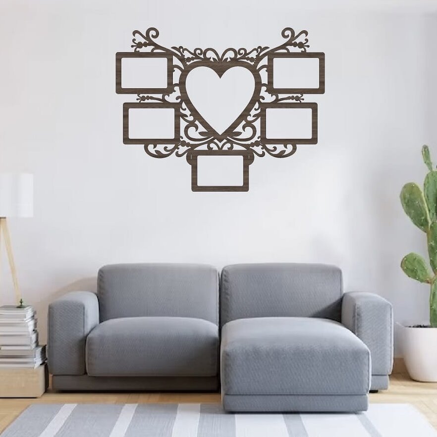 Σετ των 2 Intra απο ξύλο plywood 3mm-4mm πάχος – ξύλο Κολάζ κορνίζας καρδιών για παντρεμένο ζευγάρι 30x30 cm INTRAVECTRY-MY558111