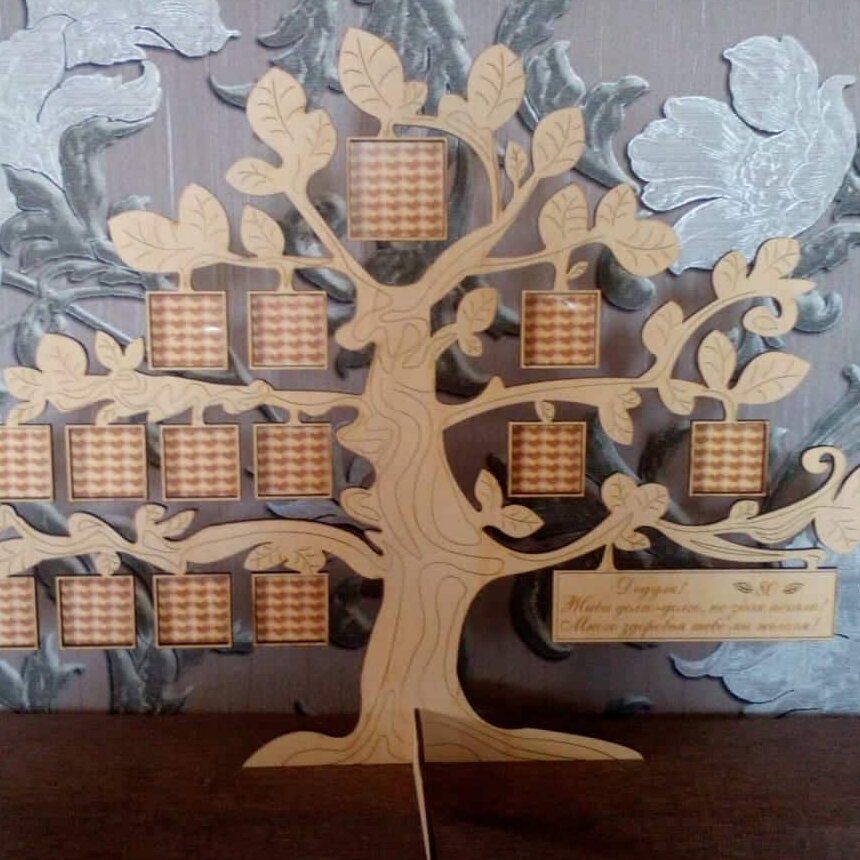 Σετ των 2 Intra απο ξύλο plywood 3mm-4mm πάχος – Ανεξάρτητο Ξύλινο Οικογενειακό Δέντρο ξύλο φωτογραφιών και μηνυμάτων 35x40 cm INTRAVECTRY-MY558620