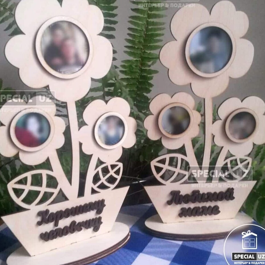 Σετ των 2 Intra απο ξύλο plywood 3mm-4mm πάχος – Ανεξάρτητο ξύλο κορνίζας με γλάστρα 30x30 cm INTRAVECTRY-MY558621