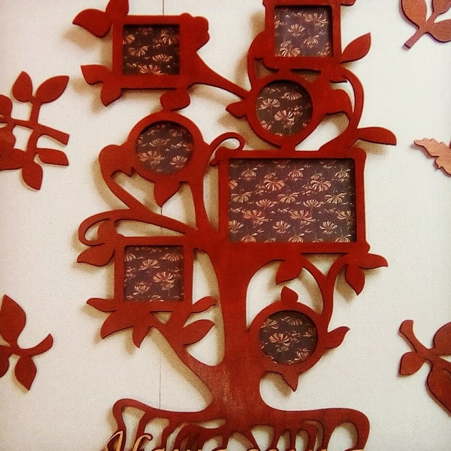 Σετ των 2 Intra απο ξύλο plywood 3mm-4mm πάχος – ξύλο πλαισίου κολάζ φωτογραφιών πολλαπλών σχημάτων οικογενειακό δέντρο 35x40 cm INTRAVECTRY-MY558637