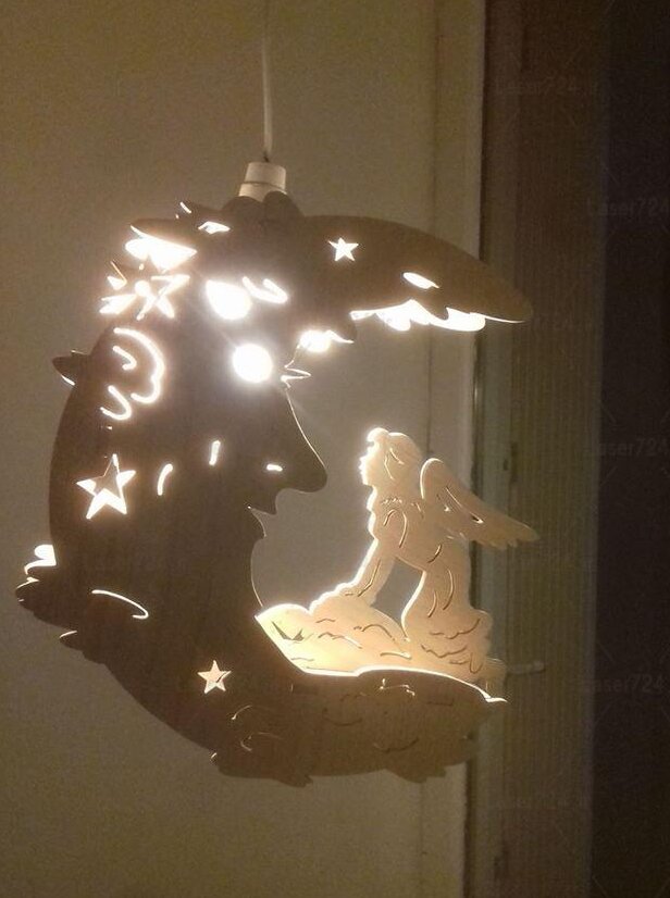 Intra απο ξύλο plywood 3mm-4mm πάχος – ξύλο Fantasy Fairy on Moon Wood Lamp File 30x35 cm INTRAVECTRY-MY557906