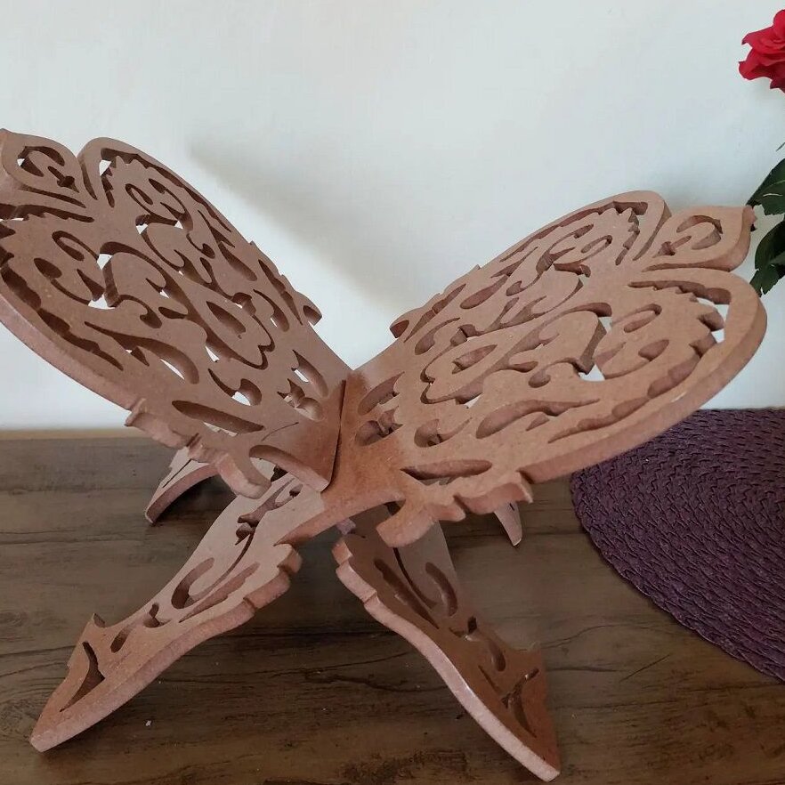 Intra απο ξύλο plywood 3mm-4mm πάχος – Πτυσσόμενο ξύλο βάσης βιβλίου Rehal Al Quran 12x15 cm INTRAVECTRY-MY557466