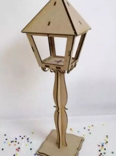 Intra απο ξύλο plywood 3mm-4mm πάχος – Vintage ξύλο Φαναριού Post Lamp Street 25x30 cm INTRAVECTRY-MY554384