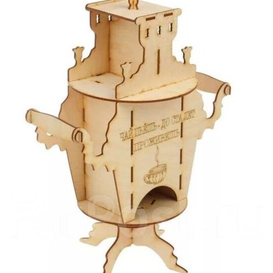 Intra απο ξύλο plywood 3mm-4mm πάχος – ξύλο διανομέα φακέλων τσαγιού σε σχήμα Samovar 40x40 cm INTRAVECTRY-MY560362