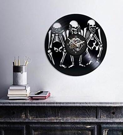 Intra απο ξύλο plywood 3mm-4mm πάχος – ξύλο ρολογιού τοίχου βινυλίου Skeleton 40x40 cm INTRAVECTRY-MY560963