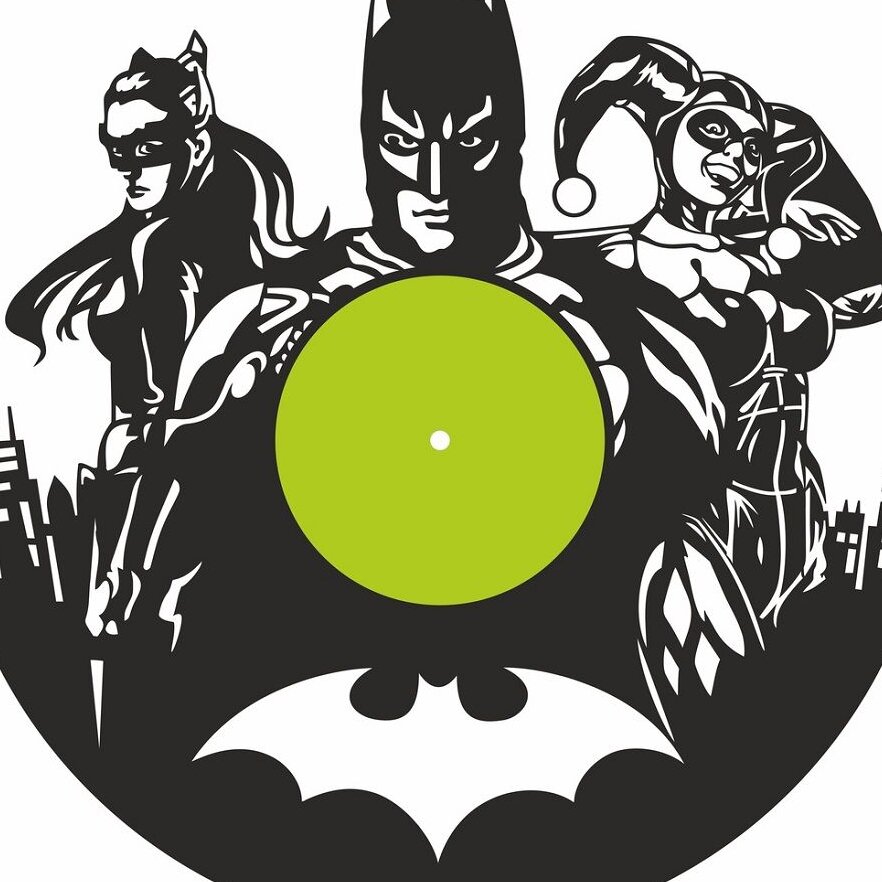 Intra απο ξύλο plywood 3mm-4mm πάχος – ξύλο ρολογιού τοίχου δίσκου Batman Vinyl 45x50 cm INTRAVECTRY-MY560969