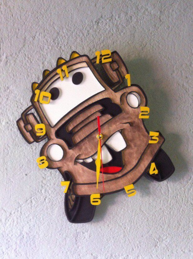 Intra απο ξύλο plywood 3mm-4mm πάχος – ξύλο Disney Car Παιδικό ρολόι τοίχου 40x40 cm INTRAVECTRY-MY560975