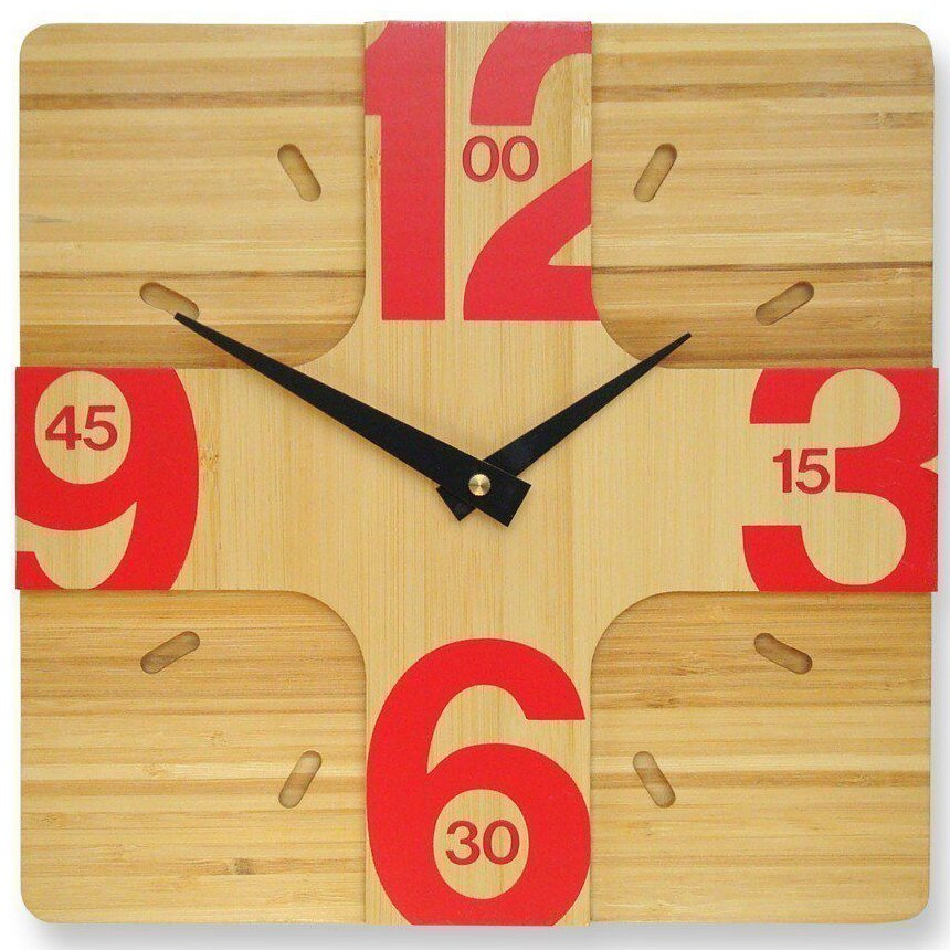 Intra απο ξύλο plywood 3mm-4mm πάχος – ξύλο Ξύλινου Ρολογιού Τοίχου Μοναδικού Σχεδίου 30x35 cm INTRAVECTRY-MY557159