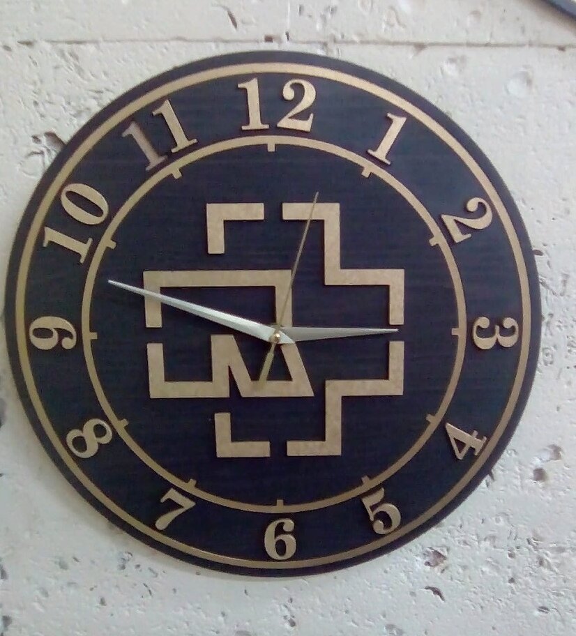 Intra απο ξύλο plywood 3mm-4mm πάχος – ξύλο Ρολόι τοίχου Rammstein 30x30 cm INTRAVECTRY-MY557162