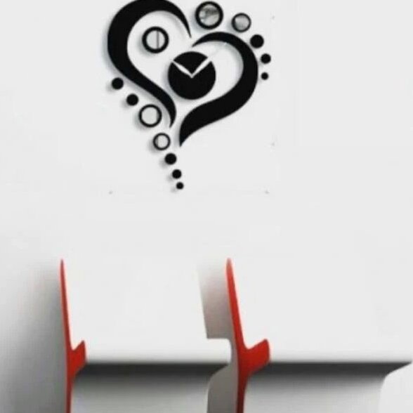 Intra απο ξύλο plywood 3mm-4mm πάχος – Καρδιά με κύκλους Ξύλινο ρολόι τοίχου για ξύλο διακόσμησης σπιτιού 30x30 cm INTRAVECTRY-MY557163