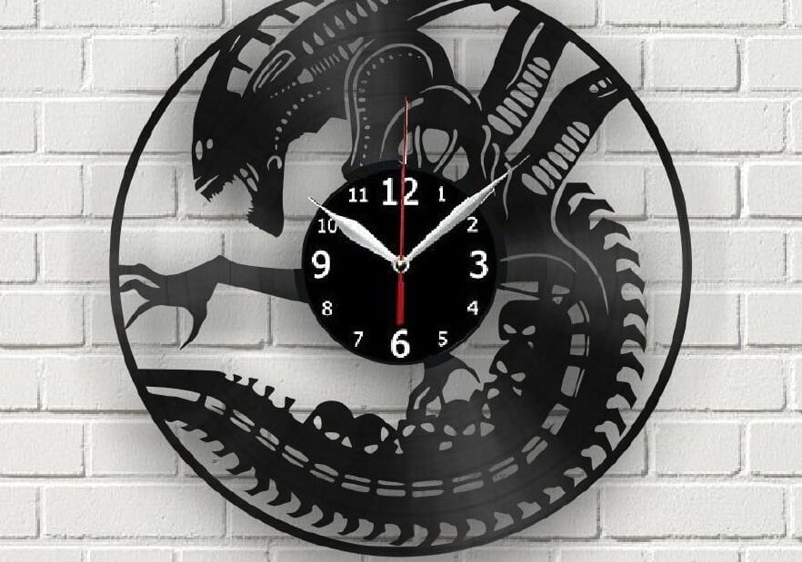 Intra απο ξύλο plywood 3mm-4mm πάχος – ξύλο ρολογιού δίσκων βινυλίου Xenomorph Monster Warrior 30x30 cm INTRAVECTRY-MY561009