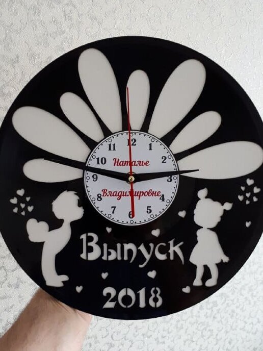 Intra απο ξύλο plywood 3mm-4mm πάχος – ξύλο Ρολόι τοίχου βινυλίου Δώρο για Νηπιαγωγό 25x25 cm INTRAVECTRY-MY561014