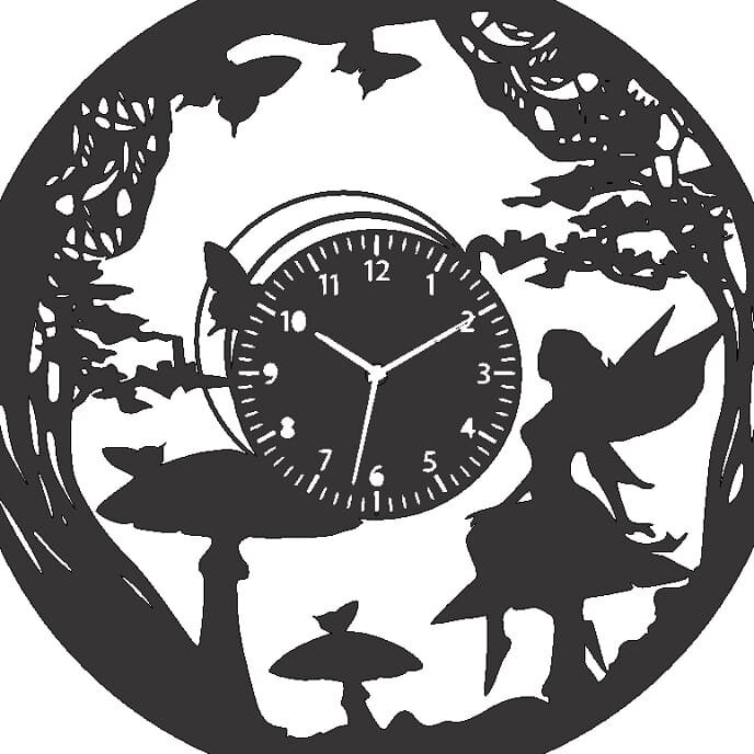 Σετ των 2 Intra απο ξύλο plywood 3mm-4mm πάχος – ξύλο ρολογιού τοίχου Fairy Vinyl Record 40x45 cm INTRAVECTRY-MY554628