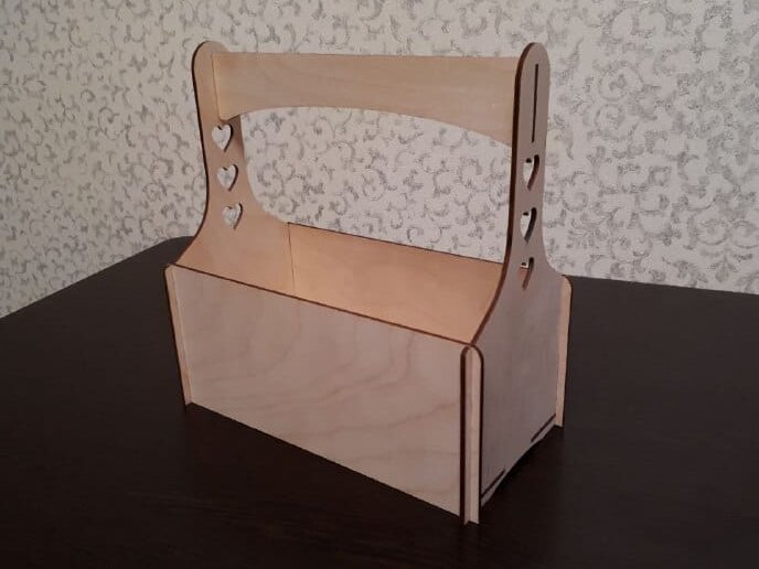 Intra απο ξύλο plywood 3mm-4mm πάχος – Καλάθι λουλουδιών από κόντρα πλακέ με λίμα λαβής 40x40 cm INTRAVECTRY-MY554629