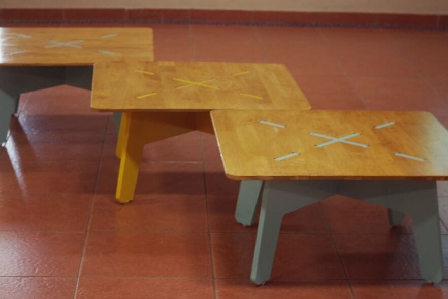 Intra απο ξύλο plywood 3mm-4mm πάχος – ξύλο τετράγωνου χαμηλού τραπεζιού από κόντρα πλακέ 25x30 cm INTRAVECTRY-MY560216