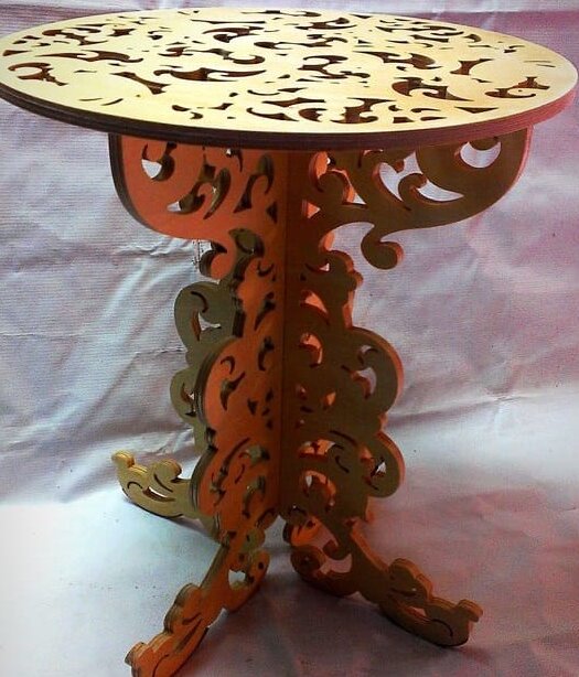 Σετ των 2 Intra απο ξύλο plywood 3mm-4mm πάχος – ξύλο στρογγυλού τραπεζιού που συμπλέκεται με βάθρο 20x25 cm INTRAVECTRY-MY554738