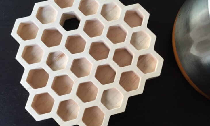 Σετ των 2 Intra απο ξύλο plywood 3mm-4mm πάχος – ξύλο Honeycomb Trivet for Hot Dishes 25x30 cm INTRAVECTRY-MY554763